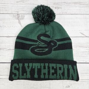 Slytherin Beanie Hat Snake Green Black Pom Pom OS